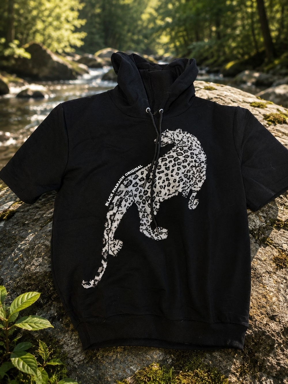 Mens ORIGINAL BLACK PHAROAH shortsleeve Hoodie XXL NWT